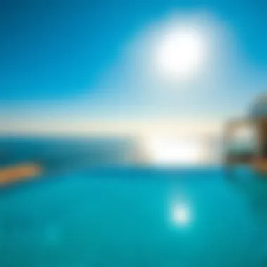 Infinity Pool with Sea View at Palm Jumeirah Infinity pool of a luxury villa on Palm Jumeirah overlooking the sea