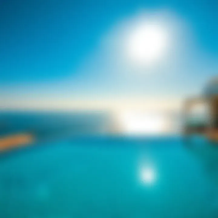 Infinity Pool with Sea View at Palm Jumeirah Infinity pool of a luxury villa on Palm Jumeirah overlooking the sea