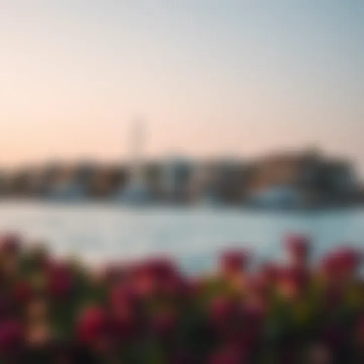 Luxurious villas lined along the coastline of Palm Jumeirah