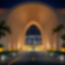 Aerial view of the Palm Jumeirah Tunnel entrance showcasing the unique architecture.