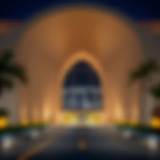 Aerial view of the Palm Jumeirah Tunnel entrance showcasing the unique architecture.