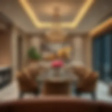 Exquisite Dining Area in Luxury Penthouse Dining area with exquisite setting in Five Palm penthouse