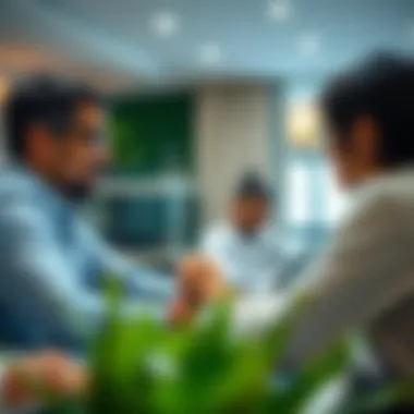 Family discussing property investment