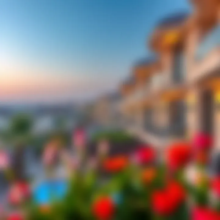 Panoramic view of the vibrant neighborhood surrounding Pulse Townhouse