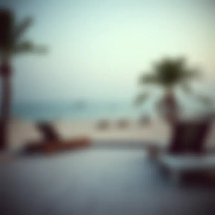 Restful beach setting with lounge chairs