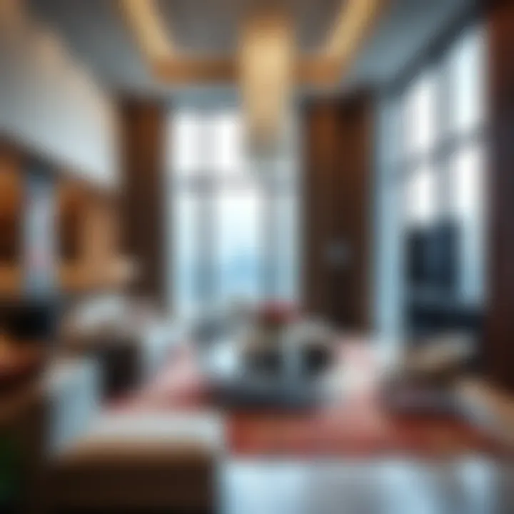 Interior design of a Shams Townhouse featuring modern furnishings