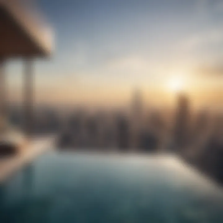 Infinity pool overlooking the cityscape from a sky villa