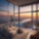 Breathtaking skyline view from a luxurious sky villa