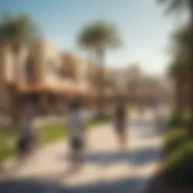 Community Life in Springs Dubai Families enjoying leisure activities in the Springs community park.