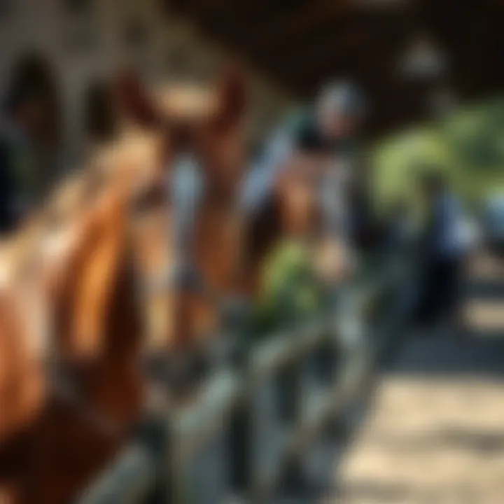A serene moment of wellness through equine interaction