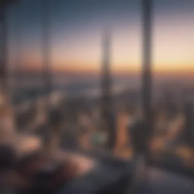 Breathtaking Dubai Skyline from the Penthouse Vibrant Dubai skyline view from the penthouse