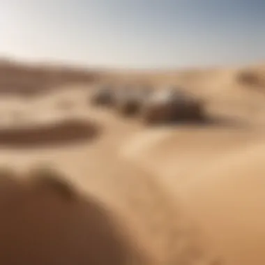 Traditional Emirati camp nestled amidst the dunes, reflecting cultural heritage