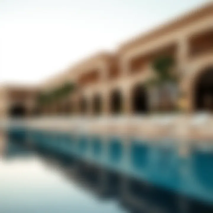 Artistic architectural details of the Park Hyatt Dubai pool area