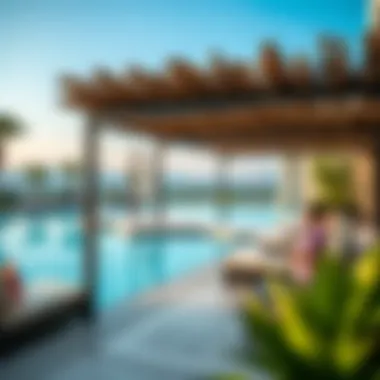 Elegant poolside seating area offering luxury and comfort