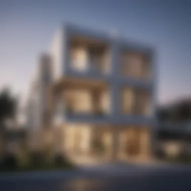 Modern Architectural Design of a Dubai Townhouse Luxurious townhouse exterior showcasing modern architecture in Dubai