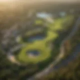 Aerial view of the Trump Golf Course showcasing its lush greens and unique design