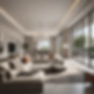 Modern Living Space in Twin Villas Elegant living room interior of a twin villa showcasing modern architecture