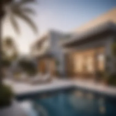 Outdoor Serenity of Twin Villas Stylish outdoor patio area of a twin villa perfect for relaxation