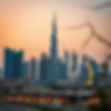 Dubai Real Estate Market Illustration of Dubai's skyline symbolizing real estate investment.