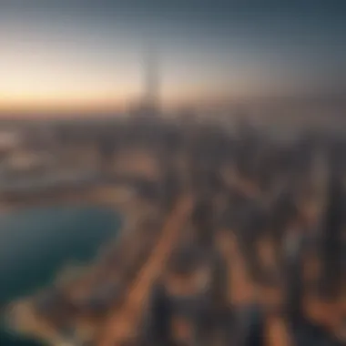 Skyline View of Dubai Showcasing Luxury Real Estate Skyline view of Dubai showcasing luxury real estate