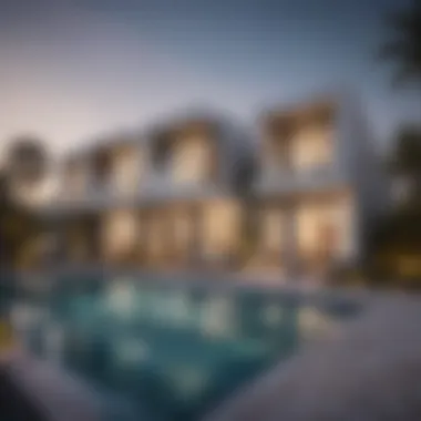Modern Architectural Design of Single Row Villas Stunning exterior of a single row villa showcasing modern architecture