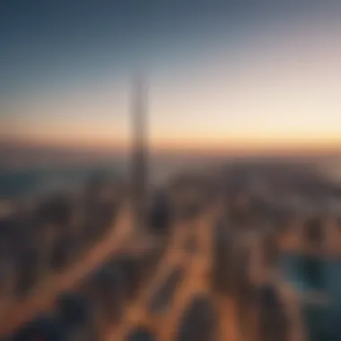 Dubai Skyline with Real Estate Highlights Overview of Dubai skyline with real estate highlights