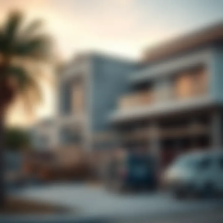 Construction site showcasing villa development