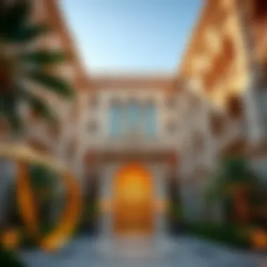 Luxurious facade of Zabeel Saray Royal Residences showcasing intricate architecture