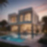 Luxurious exterior view of Zahia Villas showcasing modern architecture